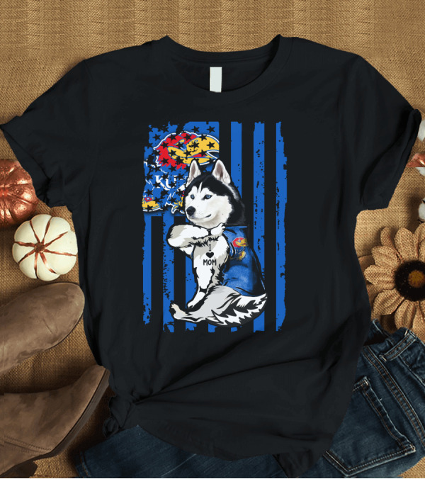 T-Shirt: Siberian Husky KU Mom Kansas Jayhawks T-Shirt Siberian Husky KU Mom Kansas Jayhawks T-Shirt