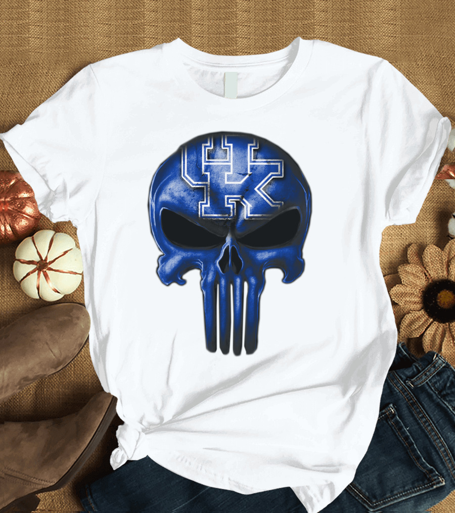 Kentucky Wildcats UK Blue Skull T-Shirt