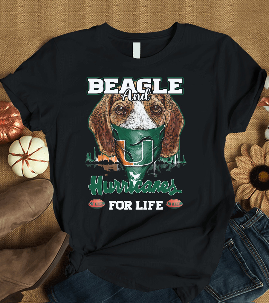 Beagle and Hurricanes for Life Miami Hurricanes U T-Shirt