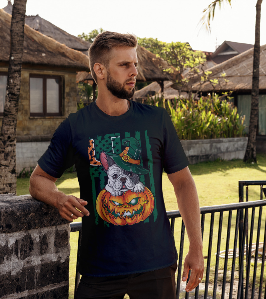 Hlw Bulldog Halloween Miami Hurricanes Pumpkin Hat T-Shirt