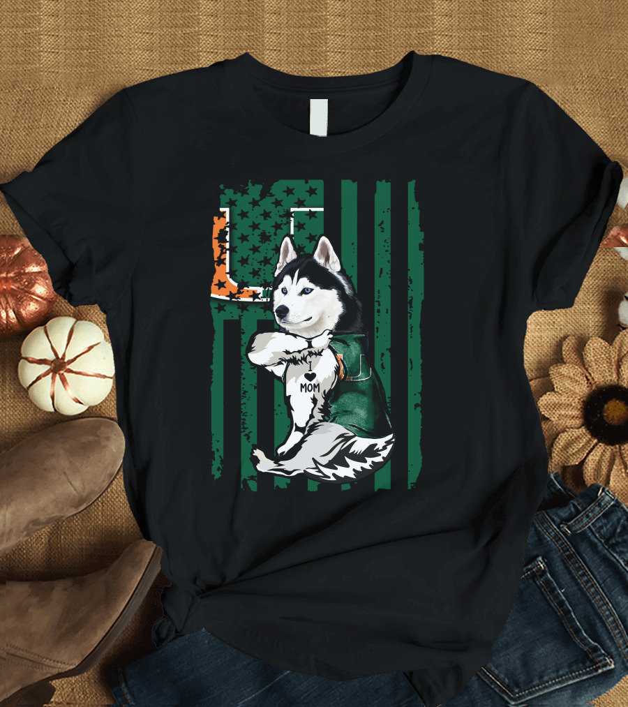 Siberian Husky Miami Hurricanes U Mom T-Shirt