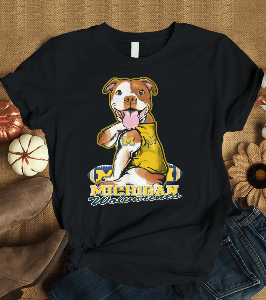 Pittbull Michigan Wolverines M Football Fan T-Shirt