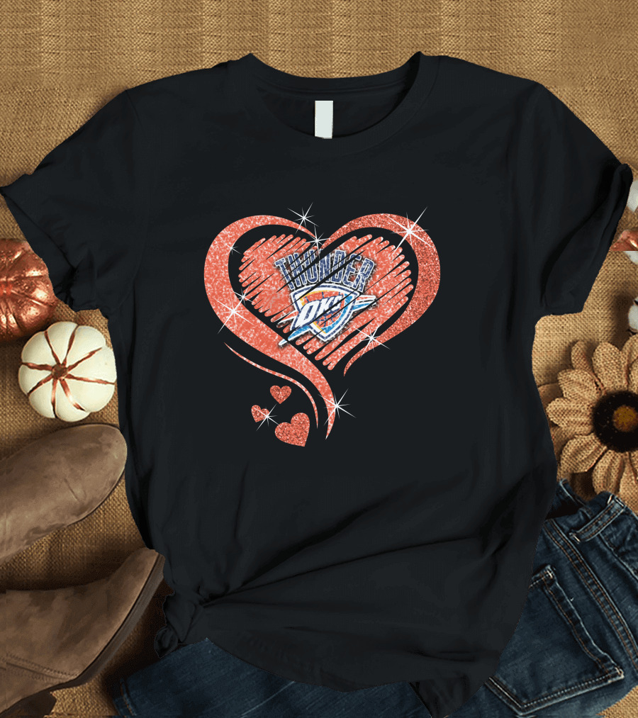 Heart Diamond OKC Thunder Sparkle T-Shirt
