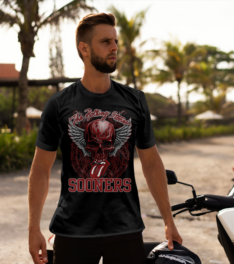 The Rolling Stones Ou Sooners Skull Wings T-Shirt