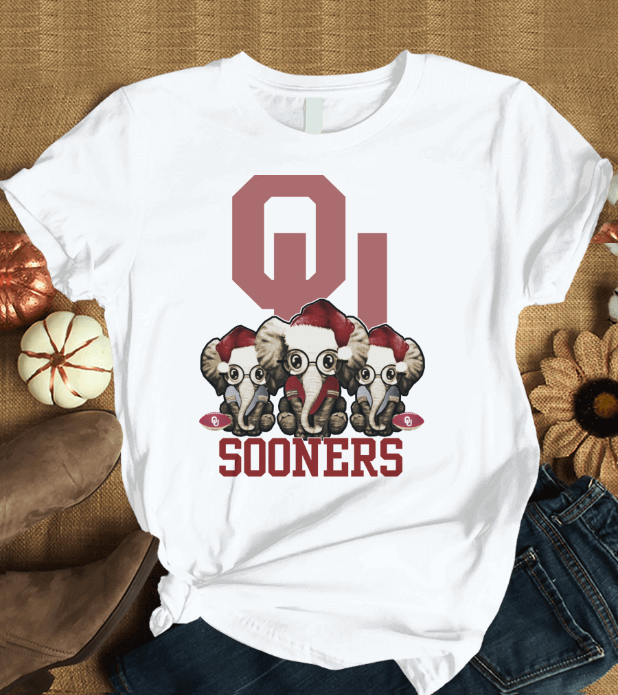 OU Sooners Elephants Christmas T-Shirt