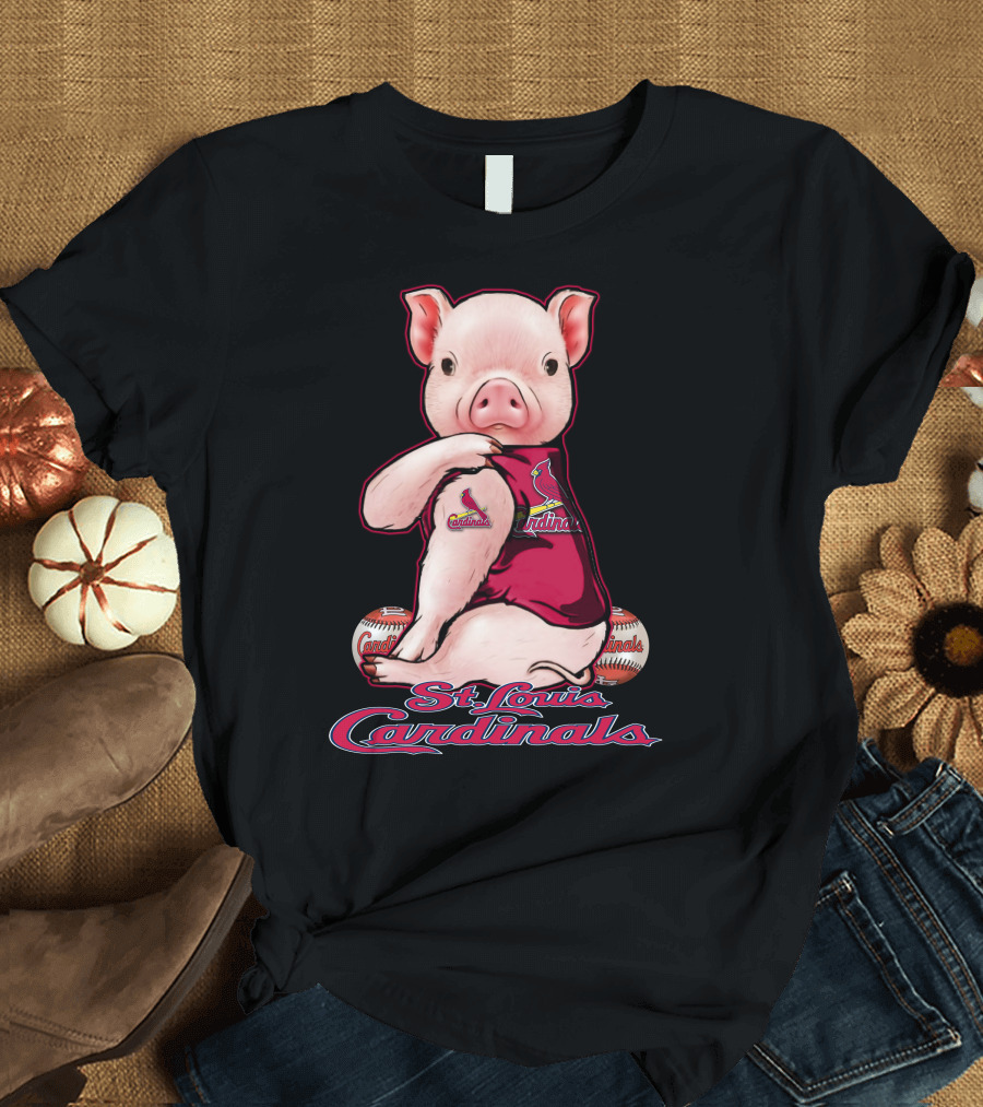 St. Louis Cardinals Pig with Baseballs T-Shirt