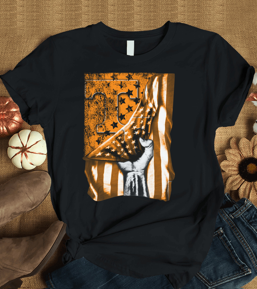 Tennessee Volunteers Flag Grunge Stars Stripes Fist Orange T T-Shirt