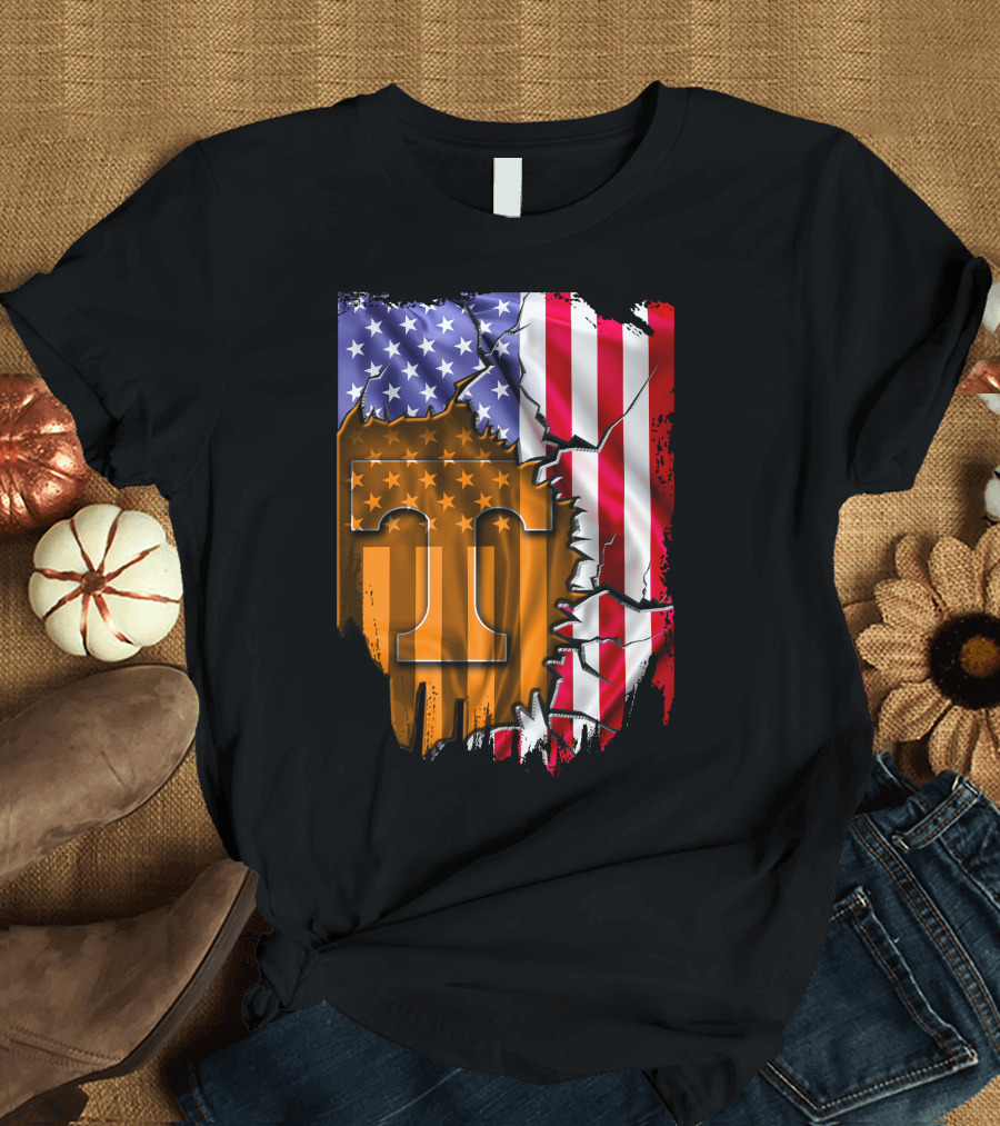 American Flag Tennessee Volunteers T T-Shirt