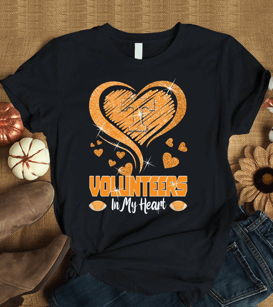 Tennessee Volunteers Orange Heart with T Logo In My Heart T-Shirt