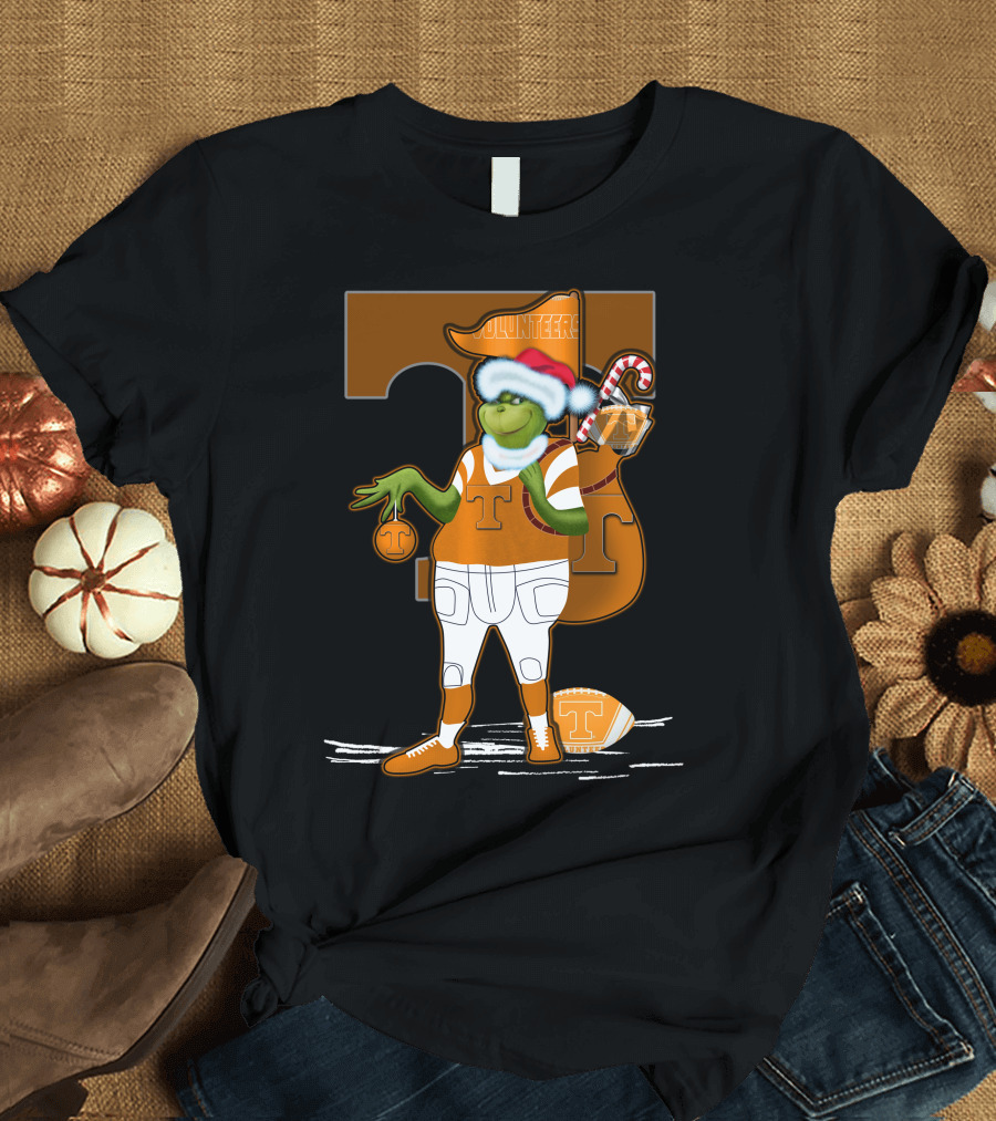 Grinchxmas Tennessee Volunteers Holiday Football Spirit T-Shirt