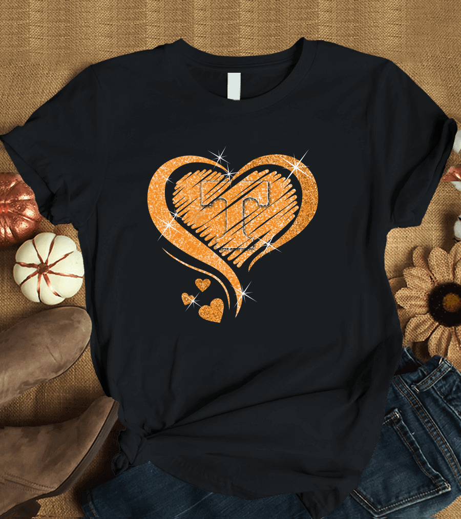 Heart Diamond Glitter Tennessee Volunteers T-Shirt