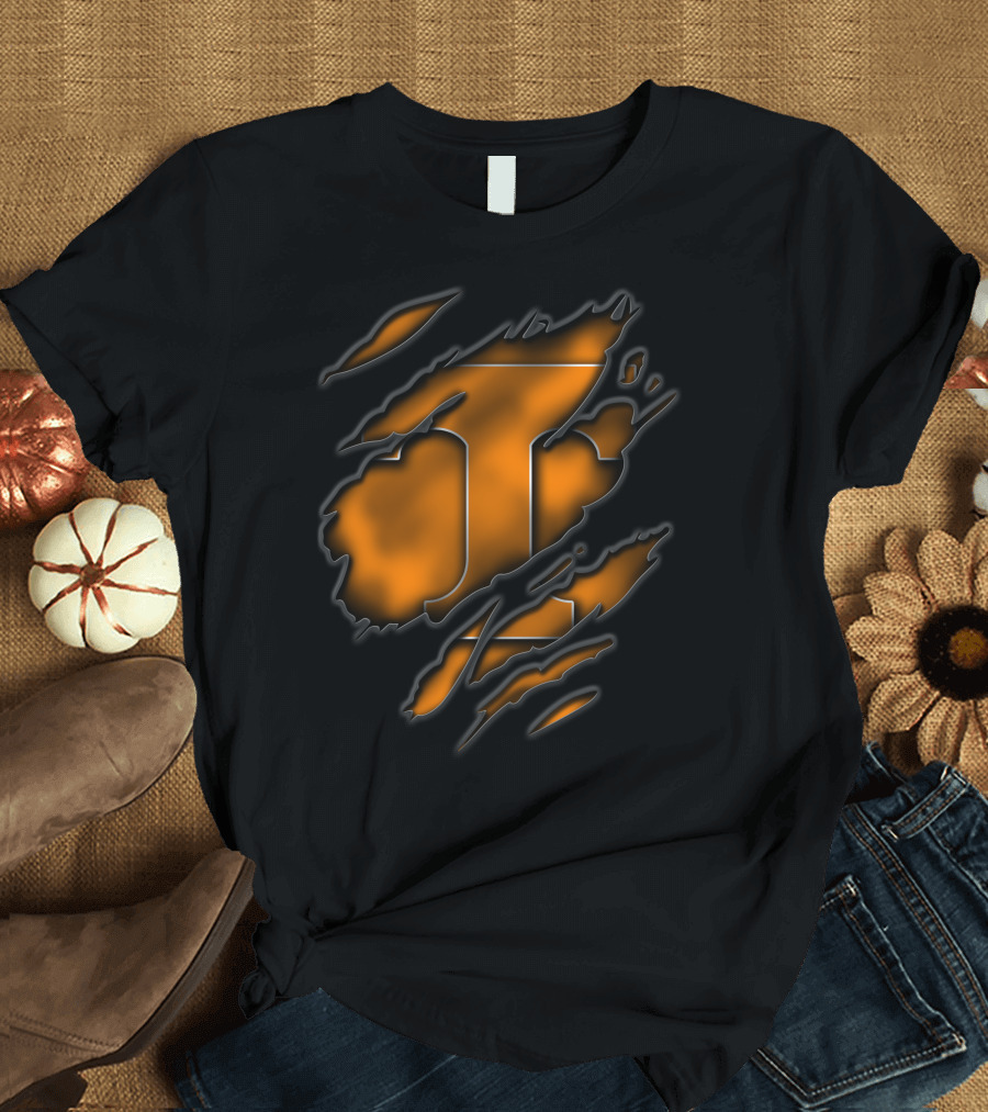 Torn Tennessee Volunteers Logo Claw Marks T-Shirt