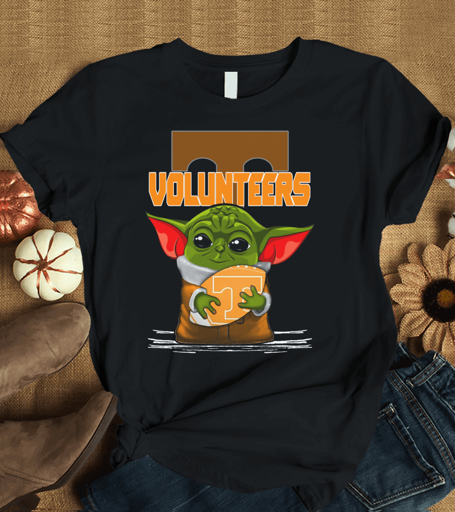 Volunteers Yoda Tennessee Fan Football T-Shirt