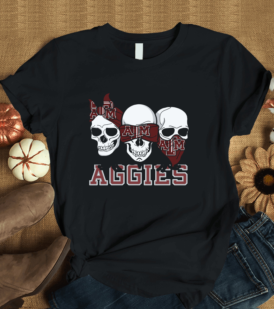 Texas A&M Aggies Skull Trio T-Shirt