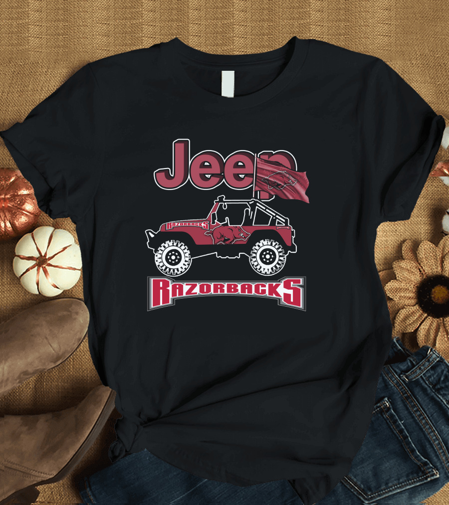 Jeep Arkansas Razorbacks Off-Road Enthusiast Spirit T-Shirt
