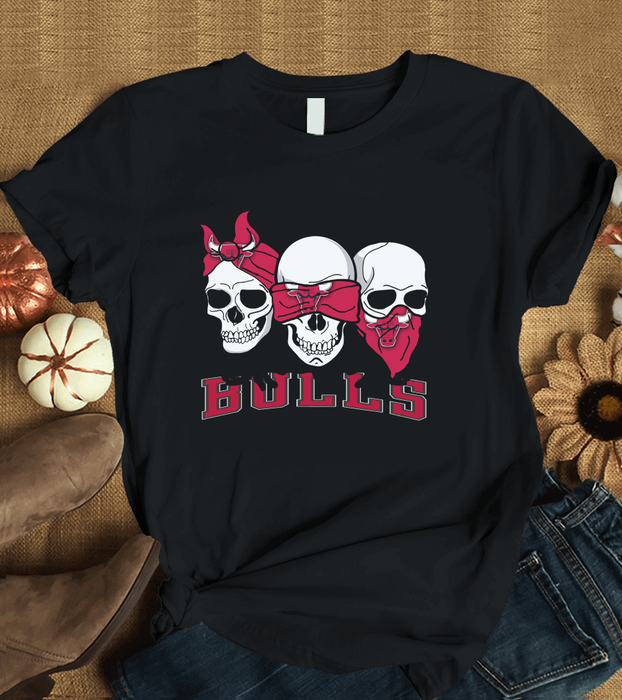3 Skull Bulls Bandana Trio T-Shirt