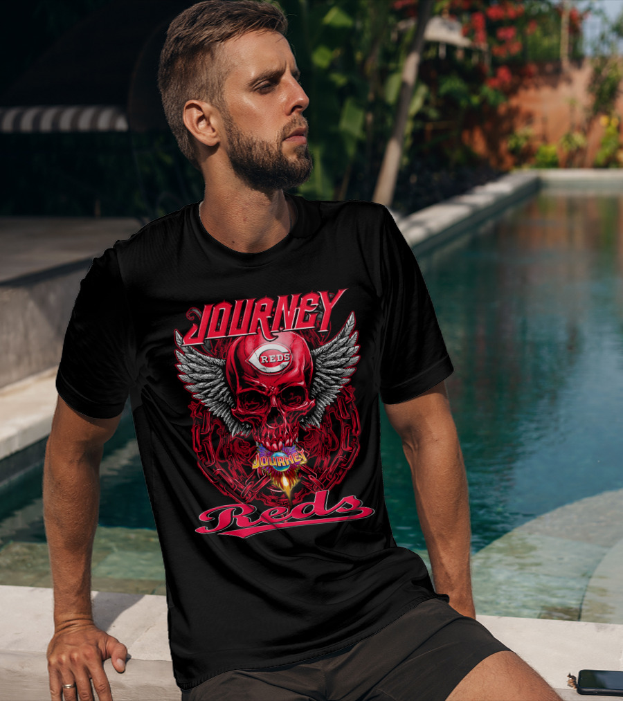 Journey Reds Skull With Wings And Chains T-Shirt