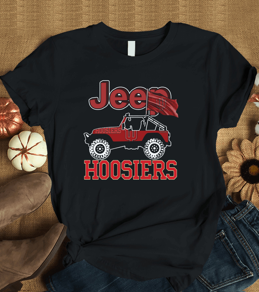 Jeep Indiana Hoosiers Red Flag T-Shirt