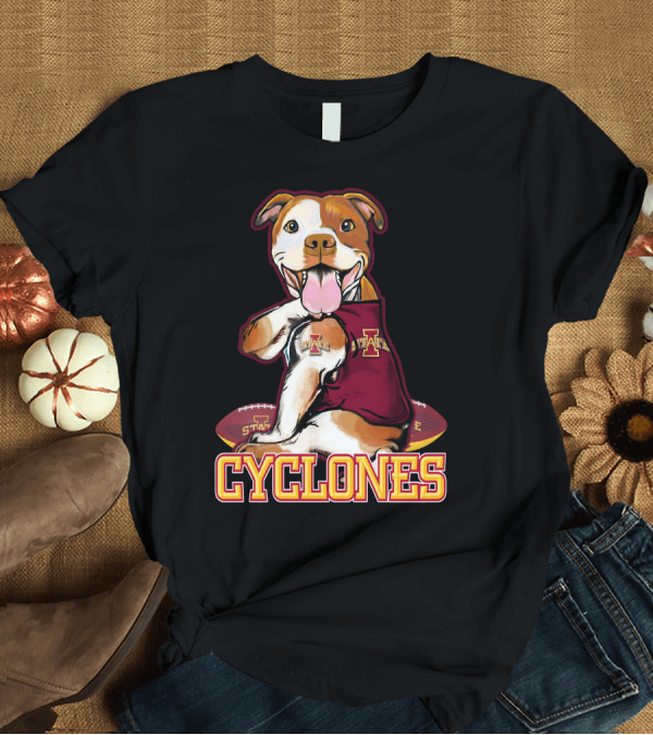 T-Shirt: Iowa State Cyclones Pitbull with Football and Tattoos T-Shirt Iowa State Cyclones Pitbull with Football and Tattoos T-Shirt
