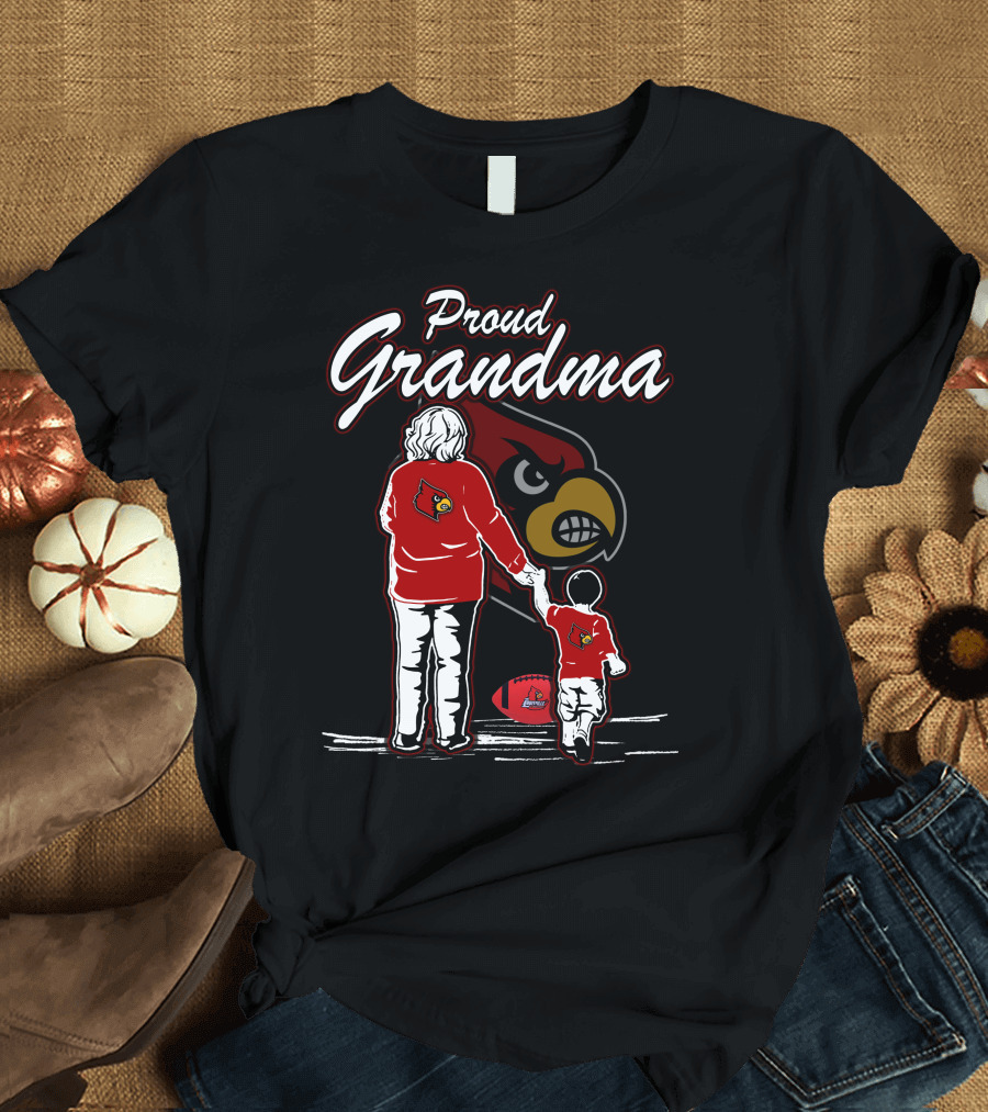 Proud Grandma Louisville Cardinals Football Family Cardinals T-Shirt