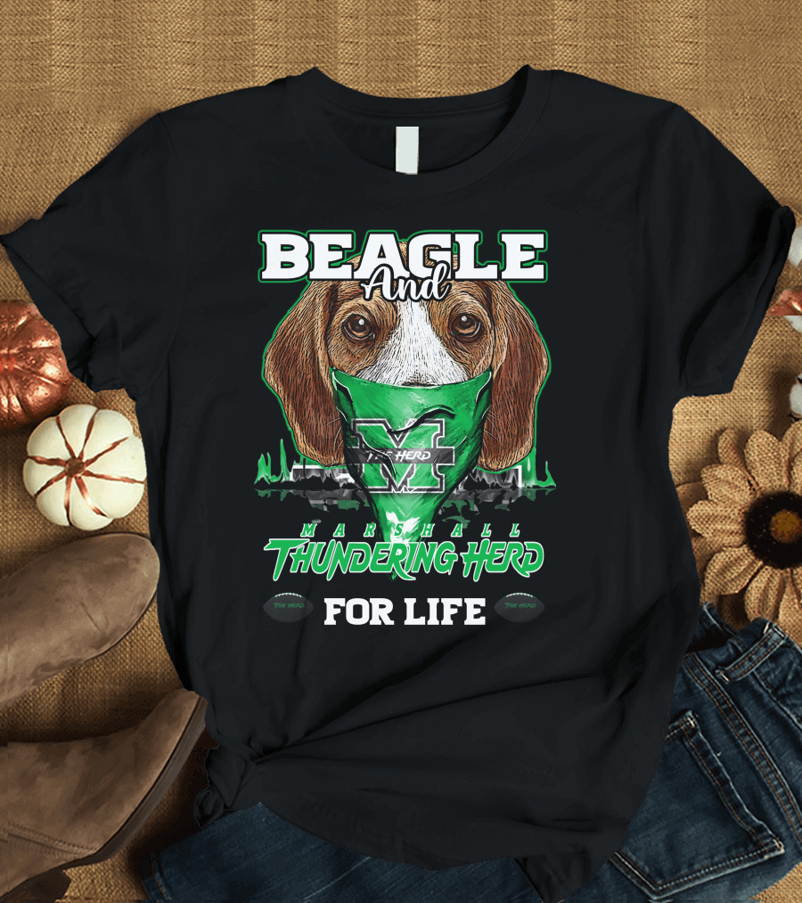 Beagle and Marshall Thundering Herd for Life T-Shirt