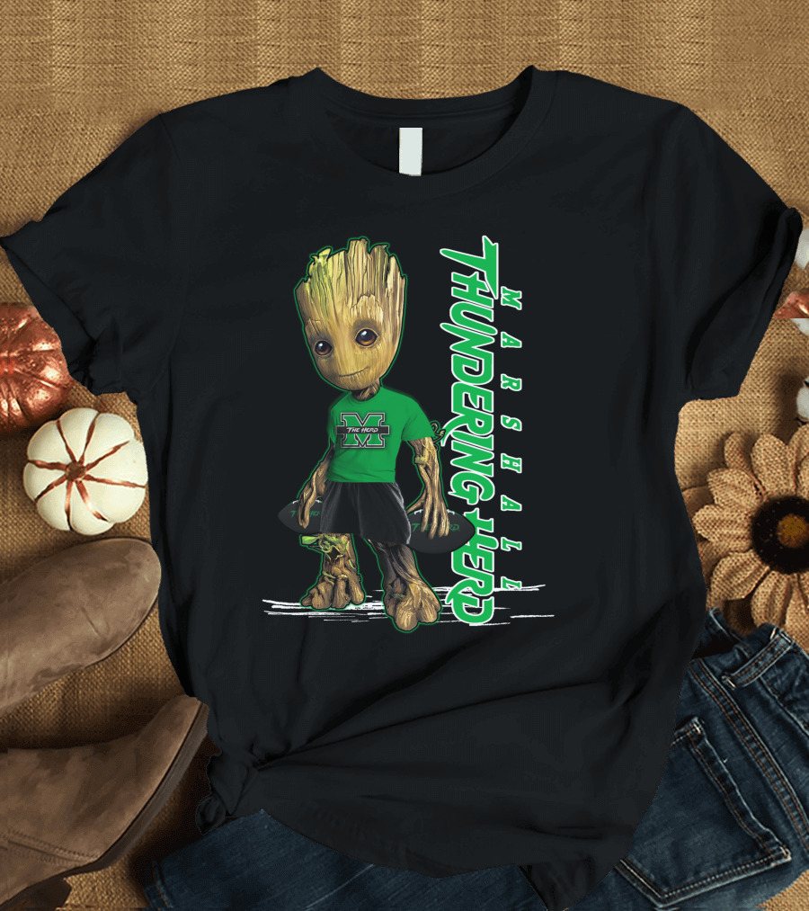 Groot Marshall Thundering Herd M Logo Character T-Shirt