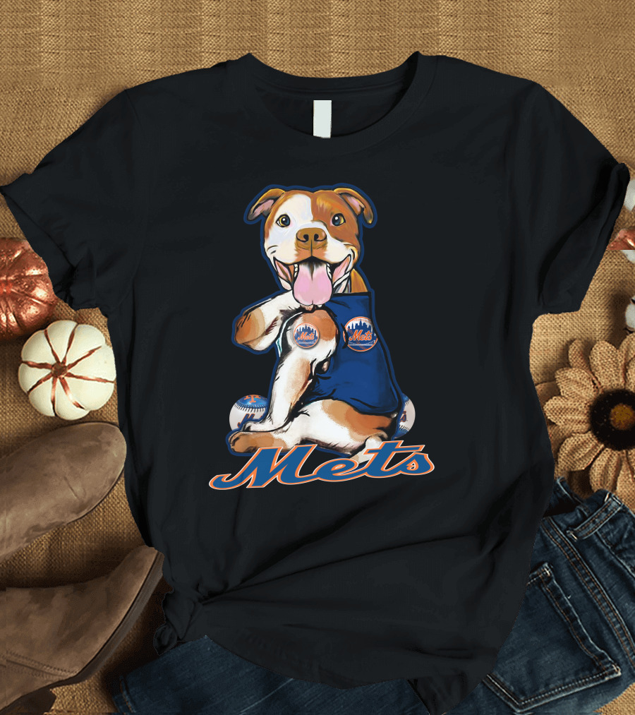 Mets Pitbull New York Baseball Team Fan T-Shirt