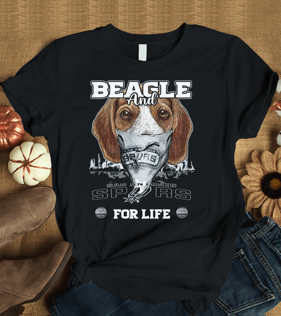Beagle and San Antonio Spurs for Life T-Shirt