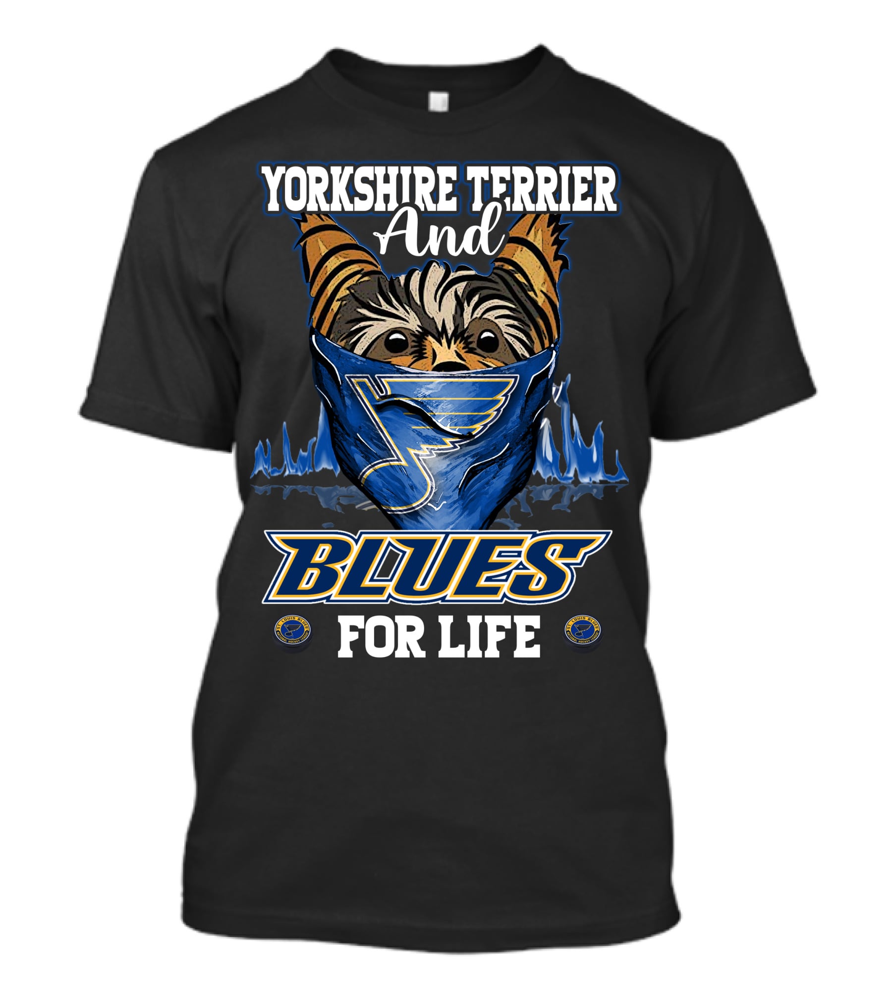 Yorkshire Terrier And Blues For Life St. Louis Blues T-Shirt