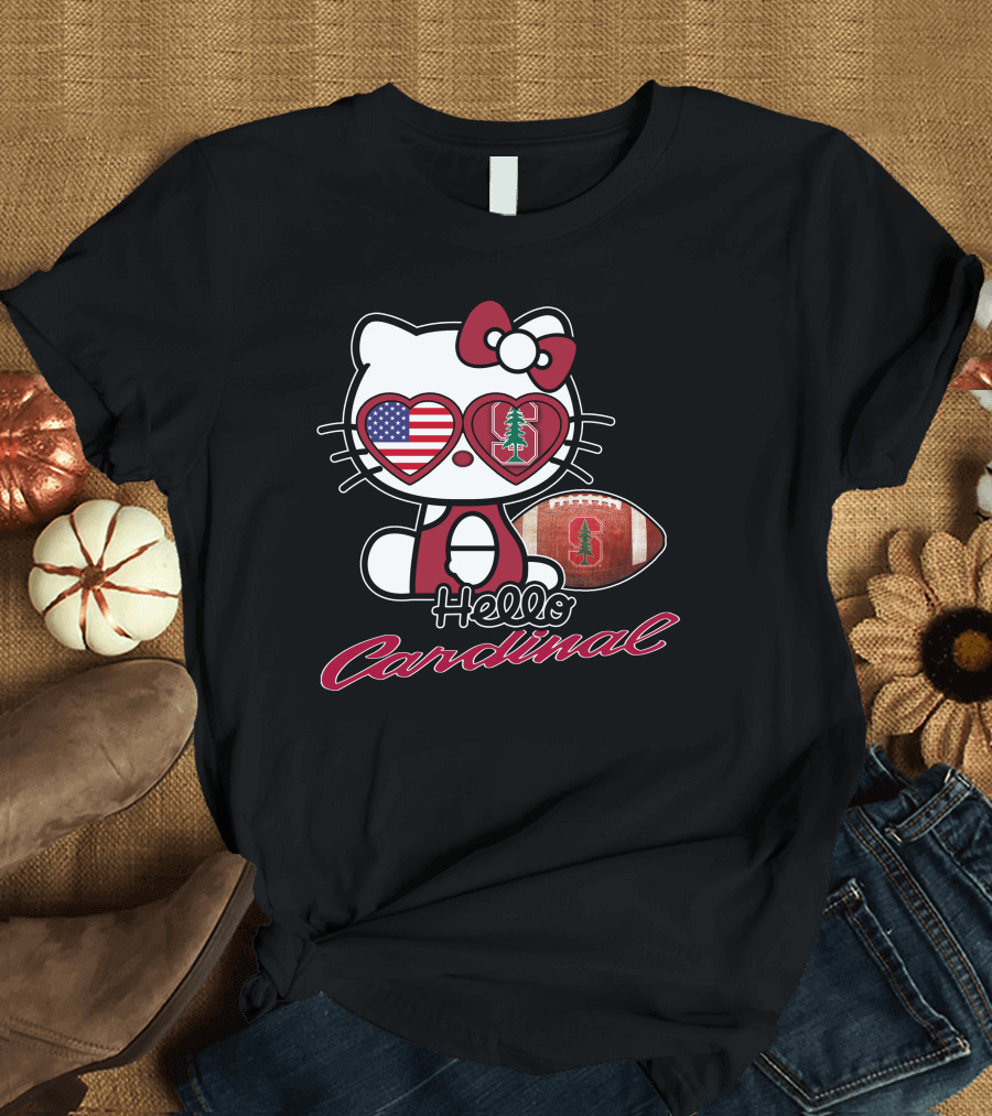 Hello Kitty Stanford Cardinal Football USA T-Shirt