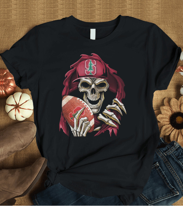 T-Shirt: Skullbong Stanford Cardinal Skeleton Football T-Shirt Skullbong Stanford Cardinal Skeleton Football T-Shirt