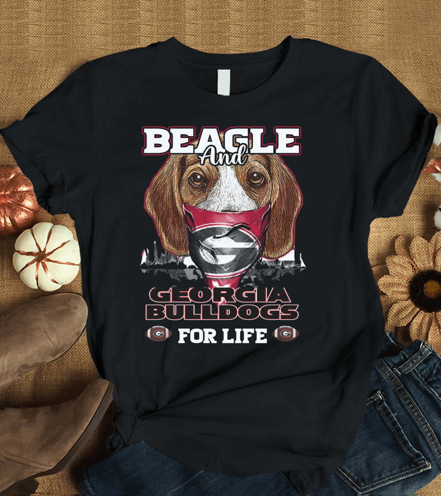 Beagle and Georgia Bulldogs for Life T-Shirt