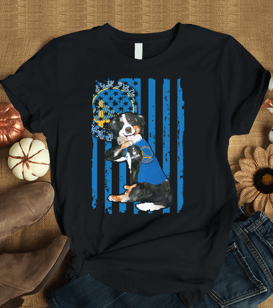 Border Collie I Mom Golden State Warriors T-Shirt