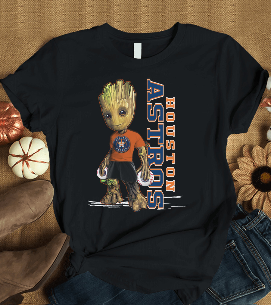 Groot Houston Astros Baseball Team Fan Character T-Shirt