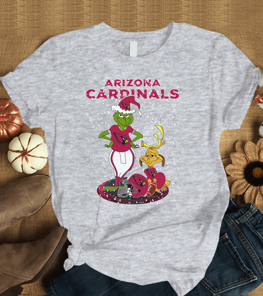 Arizona Cardinals Grinch Christmas Football Fun T-Shirt