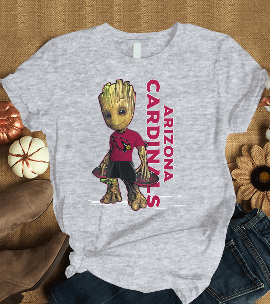 Groot Arizona Cardinals NFL Fan Art with Team Logo and Character T-Shirt