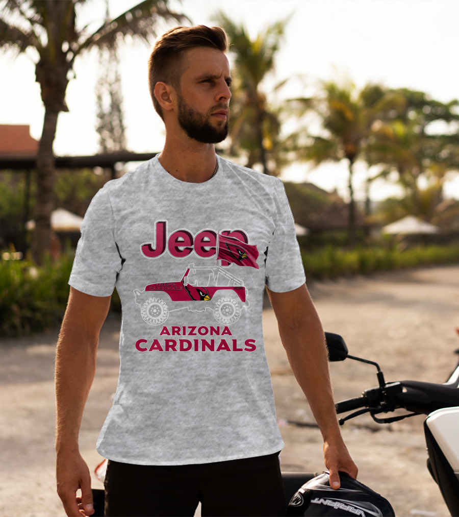 Jeep Arizona Cardinals Off-Road Adventure With Flag T-Shirt