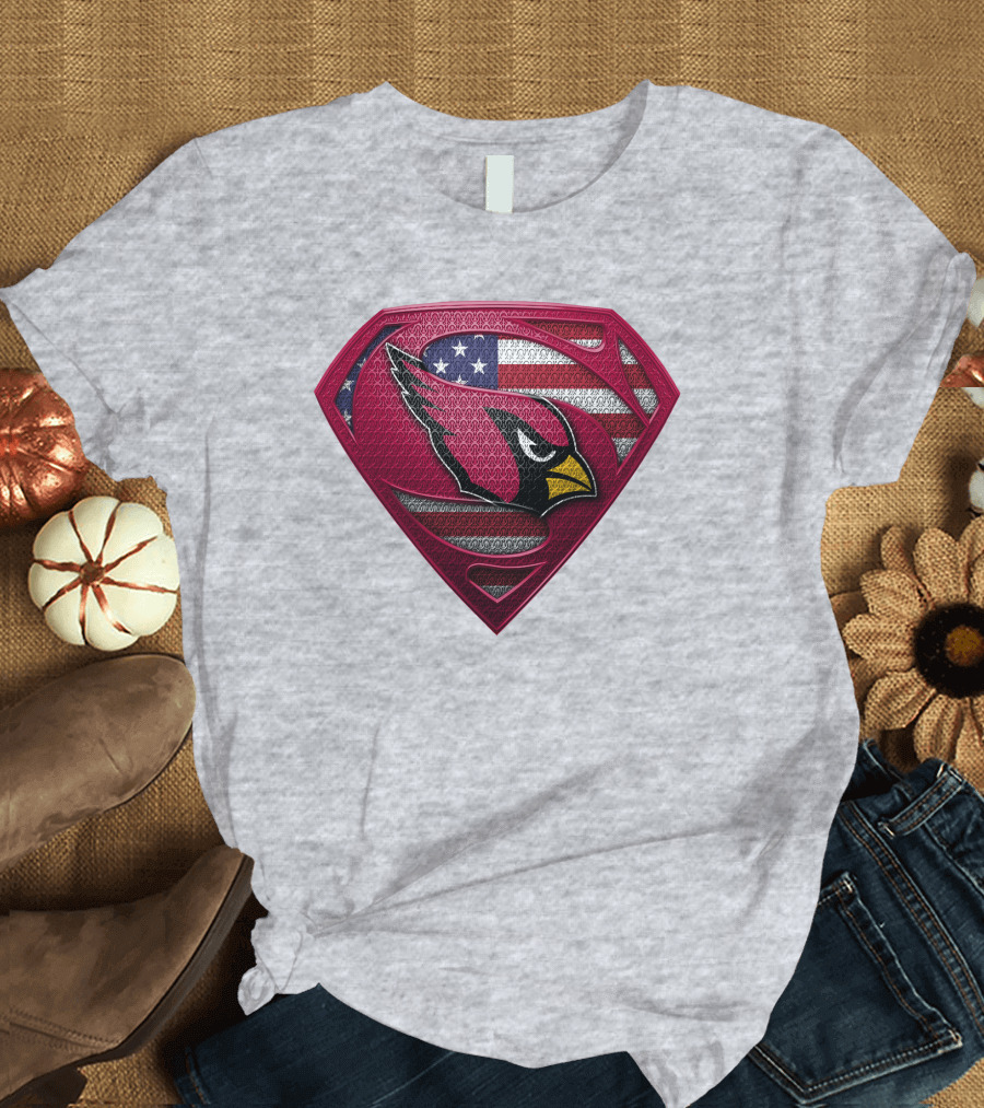Spm Arizona Cardinals Superman American Flag T-Shirt