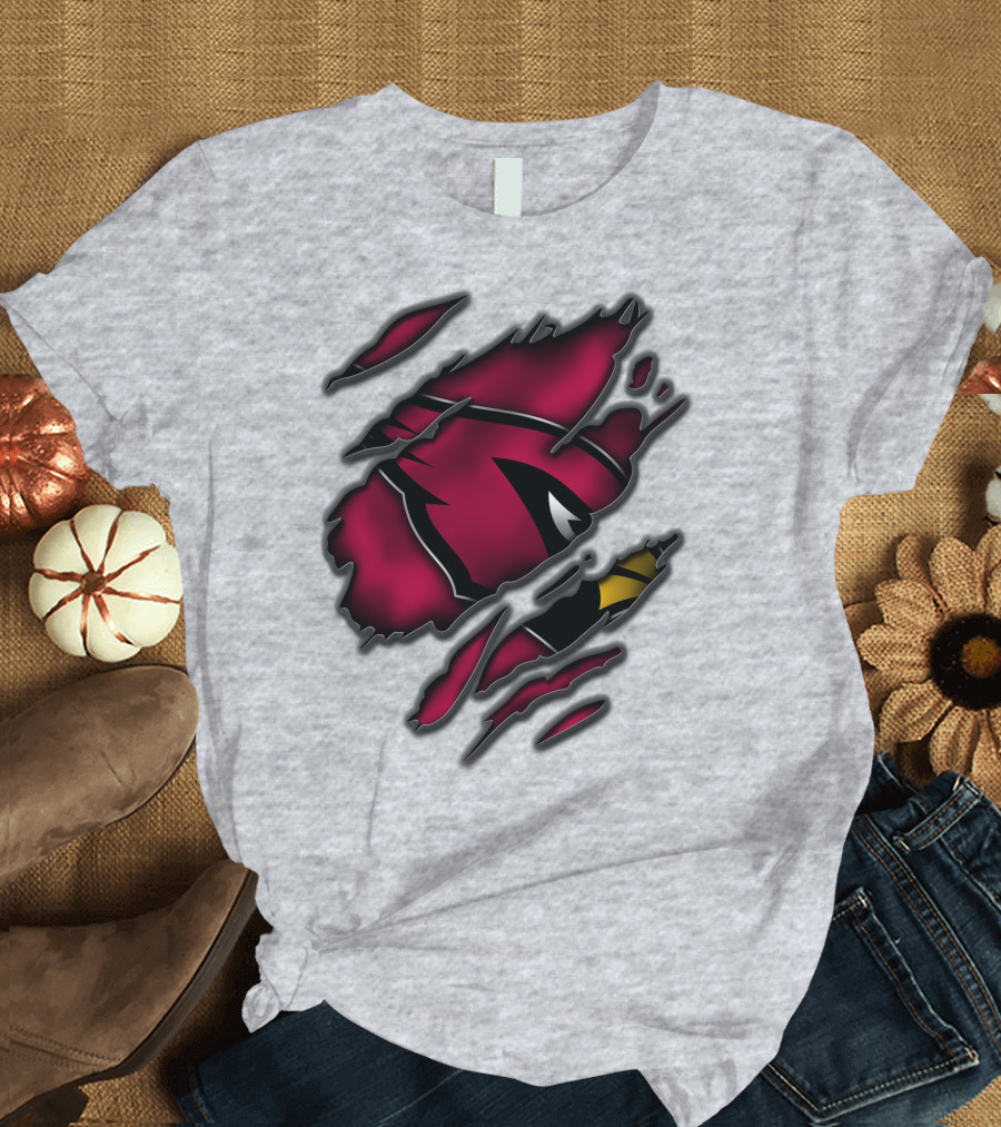 Torn Arizona Cardinals Logo Ripped T-Shirt