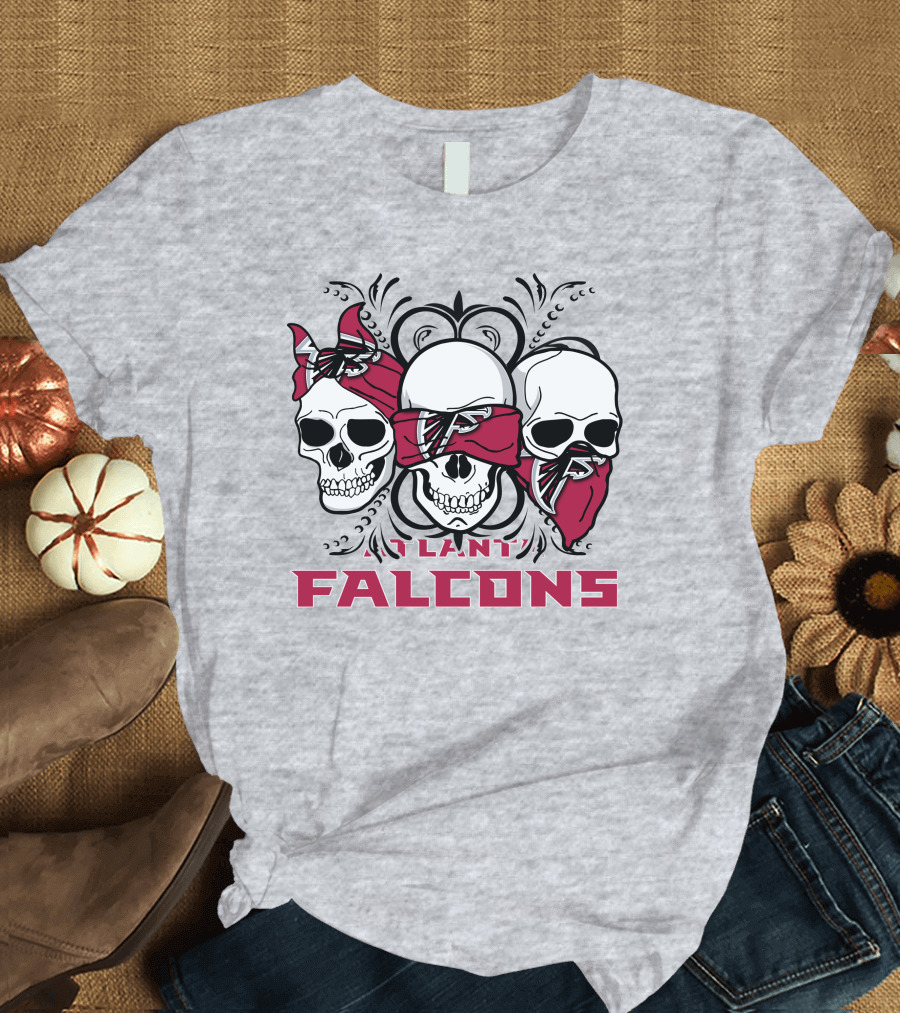 3 Skull Atlanta Falcons Bandana T-Shirt