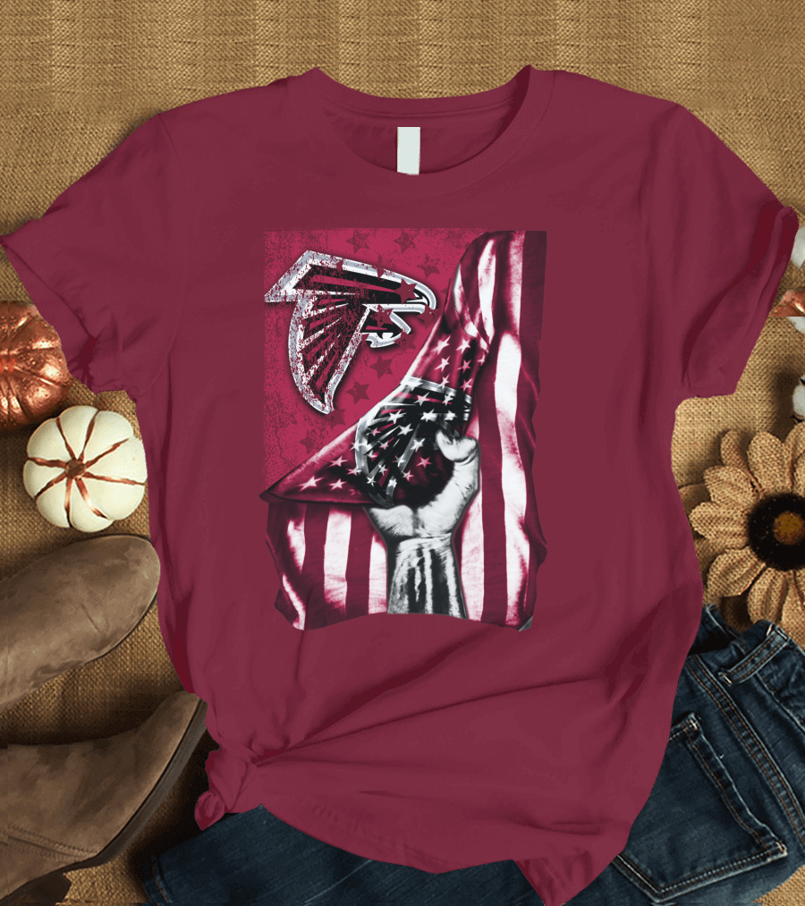 Atlanta Falcons American Flag Pride Banner T-Shirt