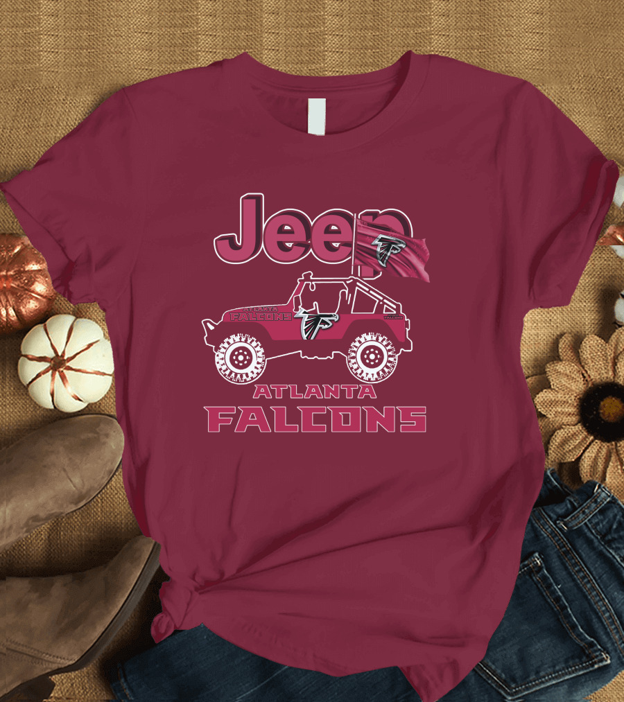 Jeep Atlanta Falcons Logo Off-Road Vehicle Fan Gear T-Shirt