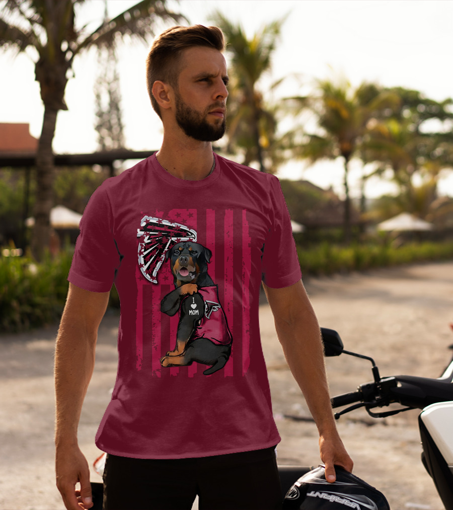 Rottweiler I Love Mom Atlanta Falcons T-Shirt