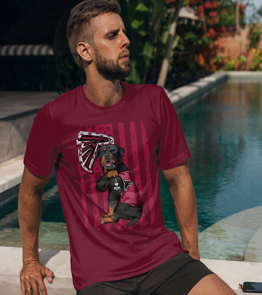 Rottweiler I Love Mom Atlanta Falcons T-Shirt