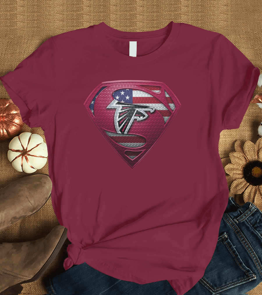 Spm Atlanta Falcons American Flag Superman T-Shirt