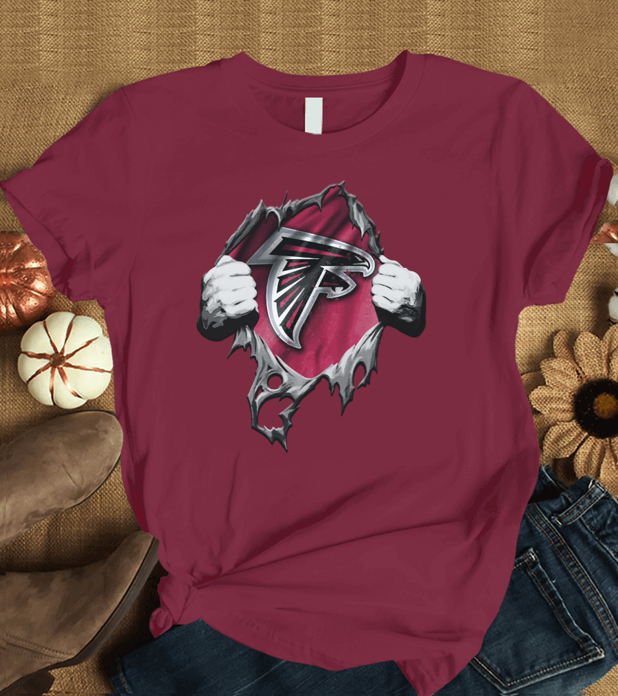 Atlanta Falcons Ripped Logo Inside Torn T-Shirt