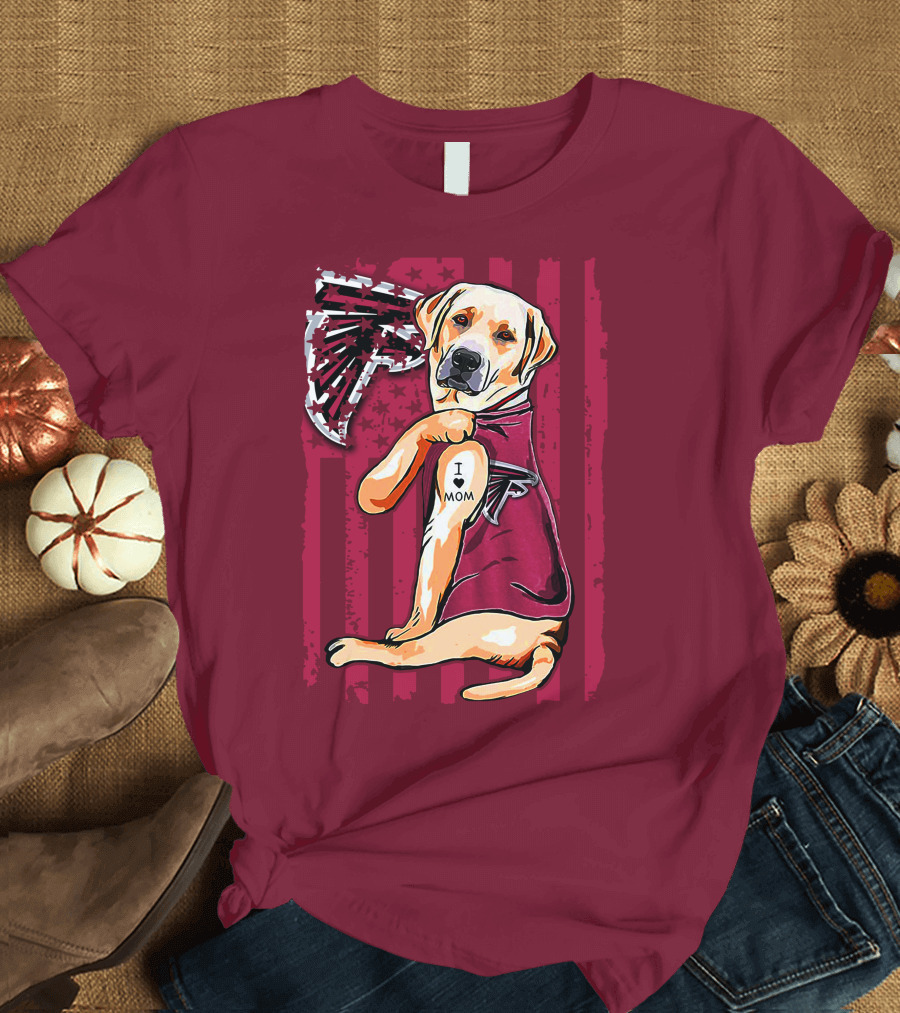 Atlanta Falcons Labrador Retriever I Love Mom T-Shirt