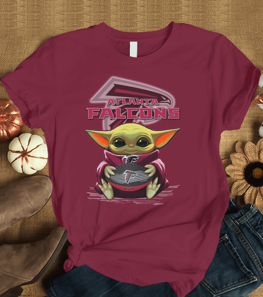 Atlanta Falcons Baby Yoda Football Fan T-Shirt