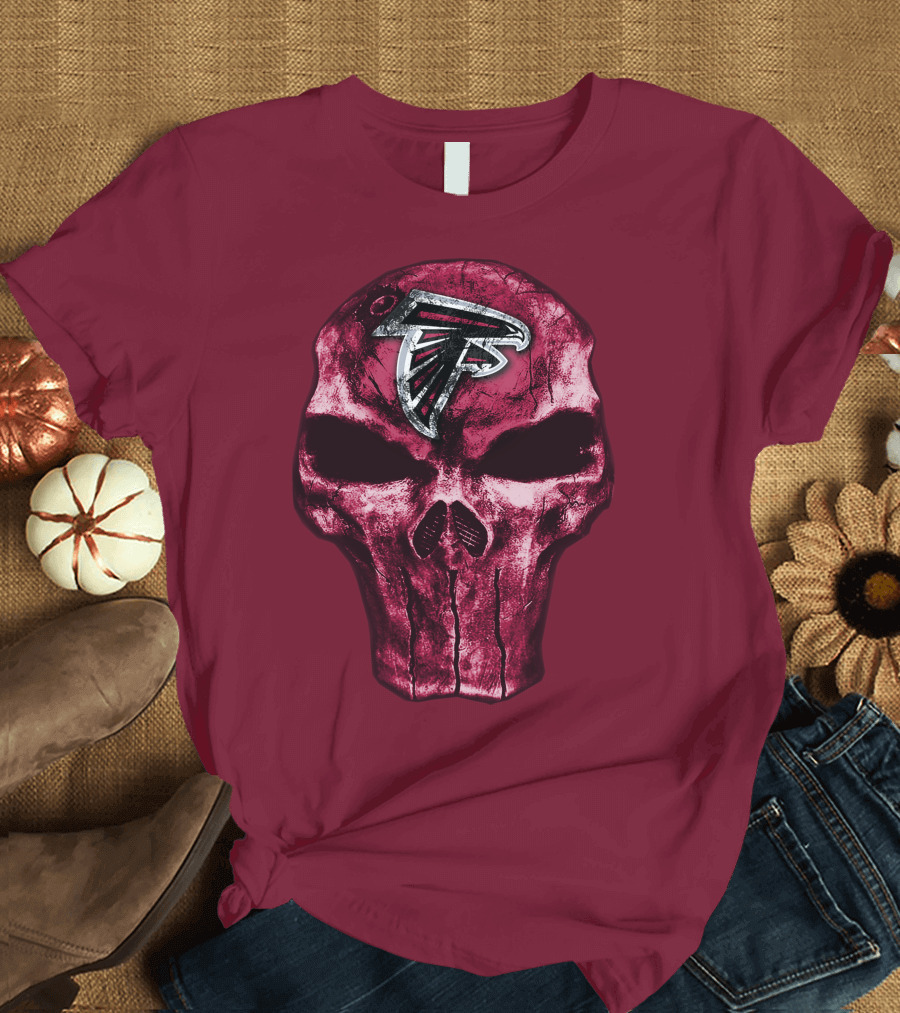 Skull Atlanta Falcons Logo Emblem T-Shirt