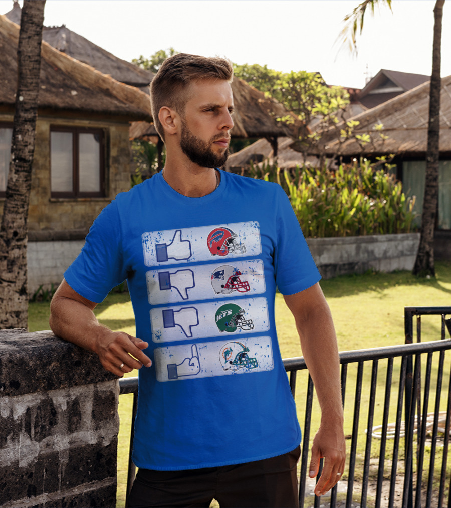 Buffalo Bills 72 Thumbs Up Patriots Jets Dolphins Dislike T-Shirt